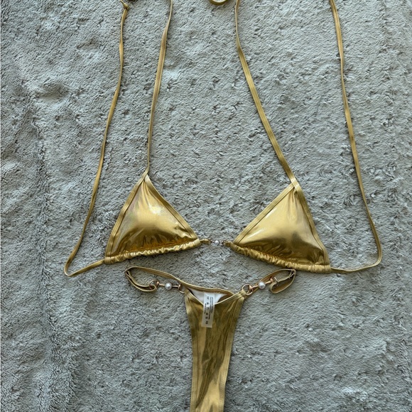 Gold Triangle Bikini Set - Picture 1 of 3